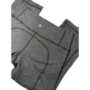 Lululemon Cropped Leggings Gray Herringbone 21" Inseam Size 6